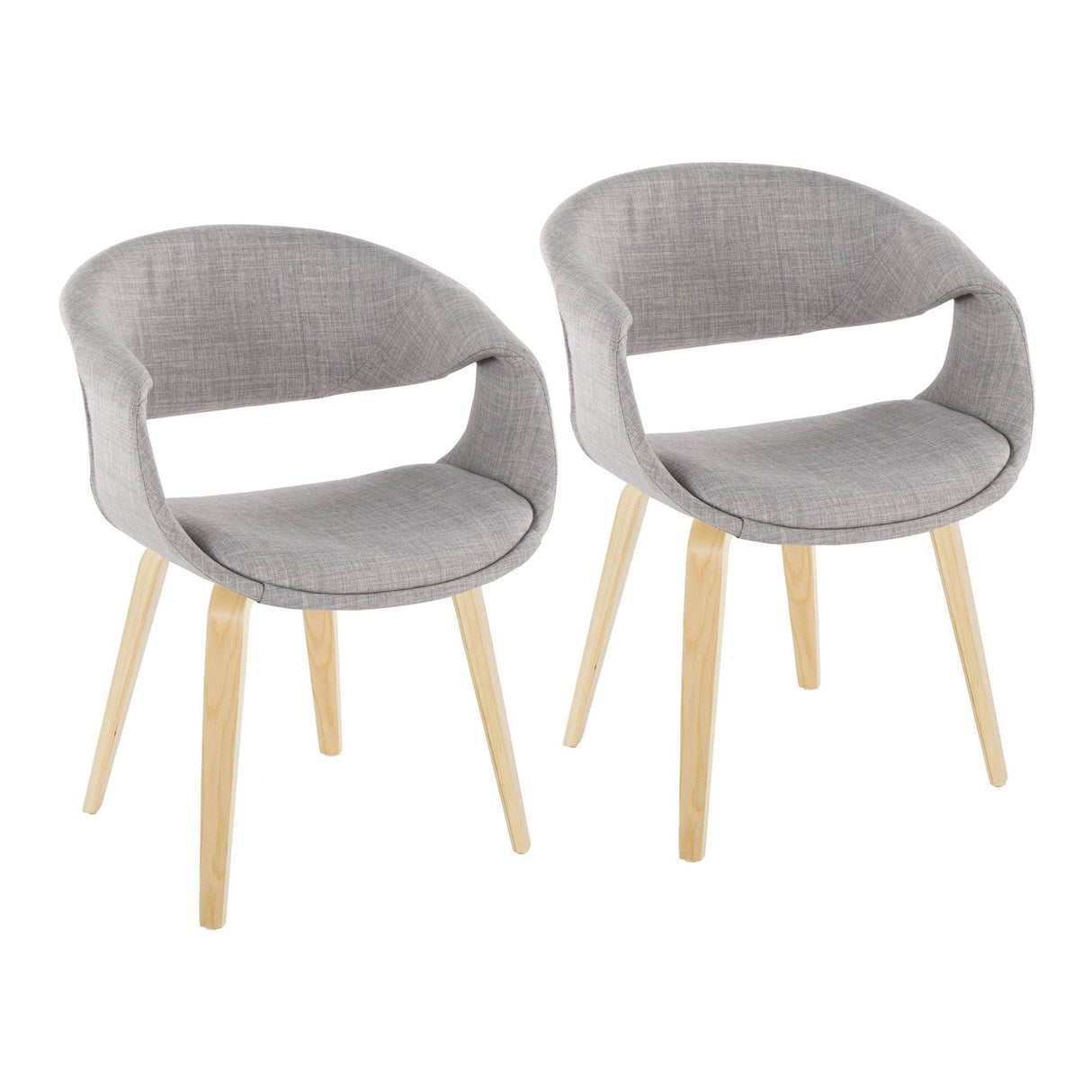 Curvo - Upholstered Chair (Set of 2) - Natural Wood Legs