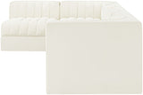 Rummi - Velvet Performance Fabric Upholstered 5 Piece Modular Sectional, L-Shaped (Right)
