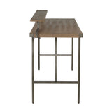 Gia - Industrial Counter Table - Wood-Pressed Grain Bamboo Top