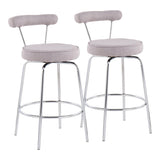 Rhonda - Contemporary Counter Stool (Set of 2) - Chrome Frame