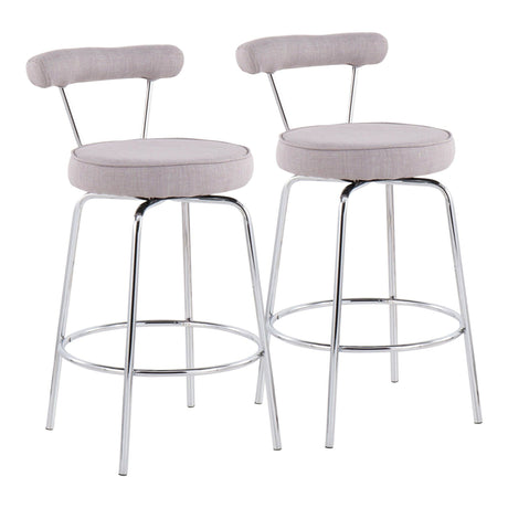 Rhonda - Contemporary Counter Stool (Set of 2) - Chrome Frame