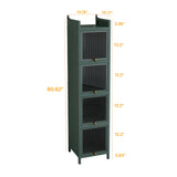 Glass Door Cabinet With Tier Storage