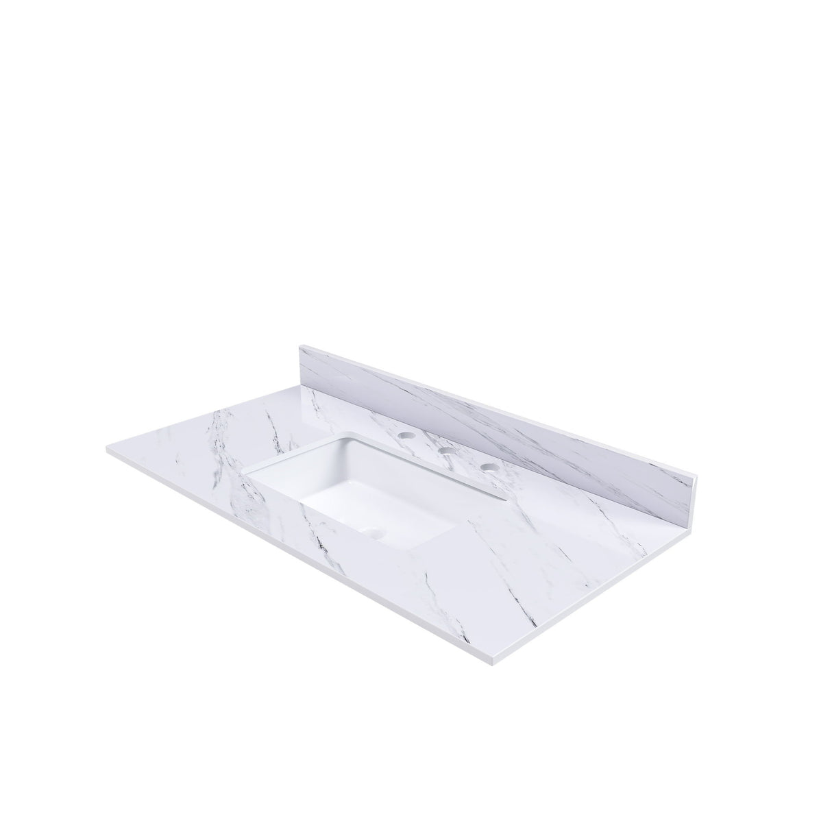 Bianco Carrara Venato Elegant Marble Vanity Top, Bathroom Vanity With Undermount Sink, Sintered Stone