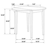 Cliff - 3 Piece Round Drop Leaf Dining Table Set With Ladderback Chairs - White