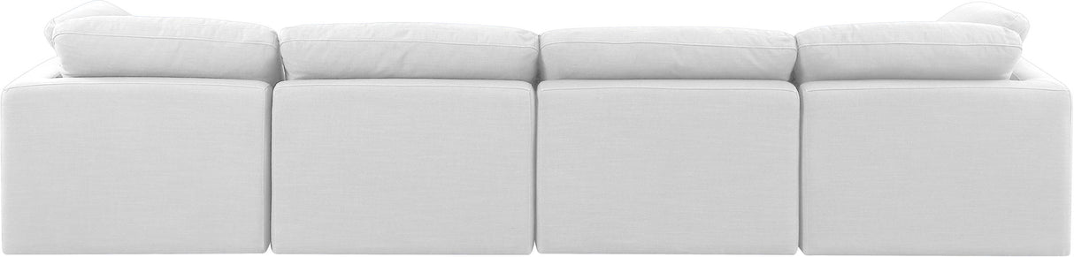 Indulge - Linen 4 Piece Modular Sofa - White