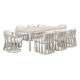 Breeze - Powder Coated Rectangle Metal Outdoor Dining Set With Cushions
