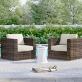 Outdoor Chairs Set With Cushions - Brown Mix