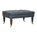 Buffalo - Leather Ottoman With Castor Legs