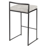Fuji - Stackable Counter Stool With Cushion - Black Metal