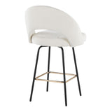 Renee - Upholstered Fixed-Height Counter Stool (Set of 2) - Black Metal