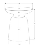 Drum Accent Side Table, Hammered Texture