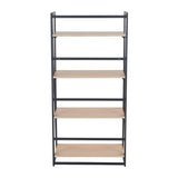 Dakota - Contemporary Bookcase - Black Painted Metal And Natural Wood