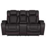 Wendell - Power Motion Loveseat With Console, Wireless Charger, Storage, USB & LED - Dark Gray