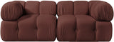 Orin - Velvet Performance Fabric Upholstered 2 Piece Modular Sofa (2 Corner Chairs)