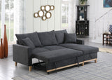 Colton - Reversible Sleeper Sectional Sofa With Storage Chaise - Dark Gray