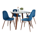 Folia - Square Pebble 5 Piece Dining Set - Blue