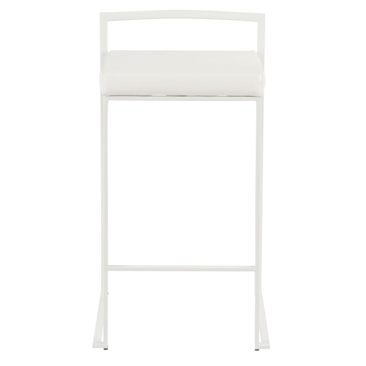 Fuji - Contemporary Stackable Counter Stool (Set of 2) - White Frame