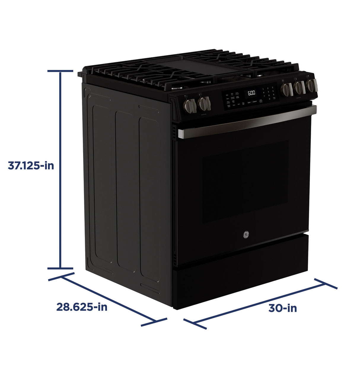 GE 30" Slide-In Front-Control Convection Gas Range with Air Fry – Slate (GGS600AVDS)