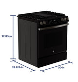 GE 30" Slide-In Front-Control Convection Gas Range with Air Fry – Slate (GGS600AVDS)