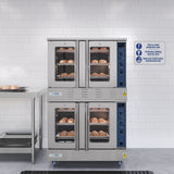 38 in. Full Size Double Commercial LP Convection Oven 108,000 BTU Total with Stacking Kit and Casters (KM-DCCO54-LPC)