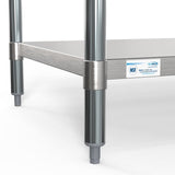 30" x 60" 18-Gauge 304 Stainless Steel Commercial Work Table with Casters, CT3060-18C.