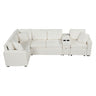 Contemporary L Shaped Convertible Sofa Bed With Pull Out Bed, Cup Holders, And Storage