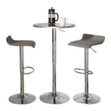 Bistro - Round Ale 3 Piece Bar Set - Chrome Metal