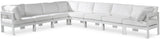 Nizuc - Outdoor Patio 8 Piece Modular Sectional With White Frame