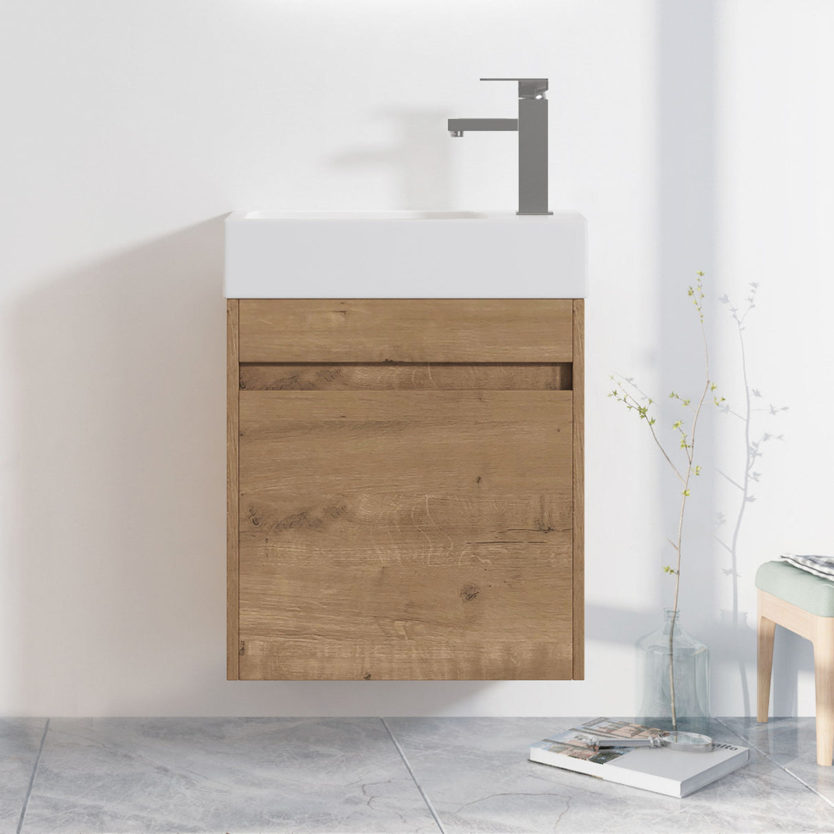 Sink Floating Bathroom Vanity With Soft Close Cabinet Door