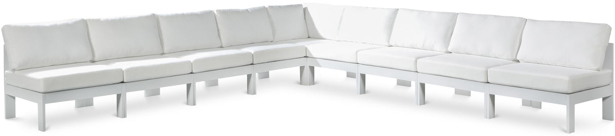 Nizuc - Outdoor Patio 9 Piece Modular Sectional With White Frame