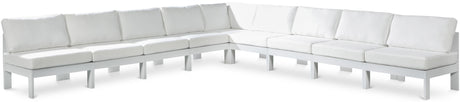 Nizuc - Outdoor Patio 9 Piece Modular Sectional With White Frame