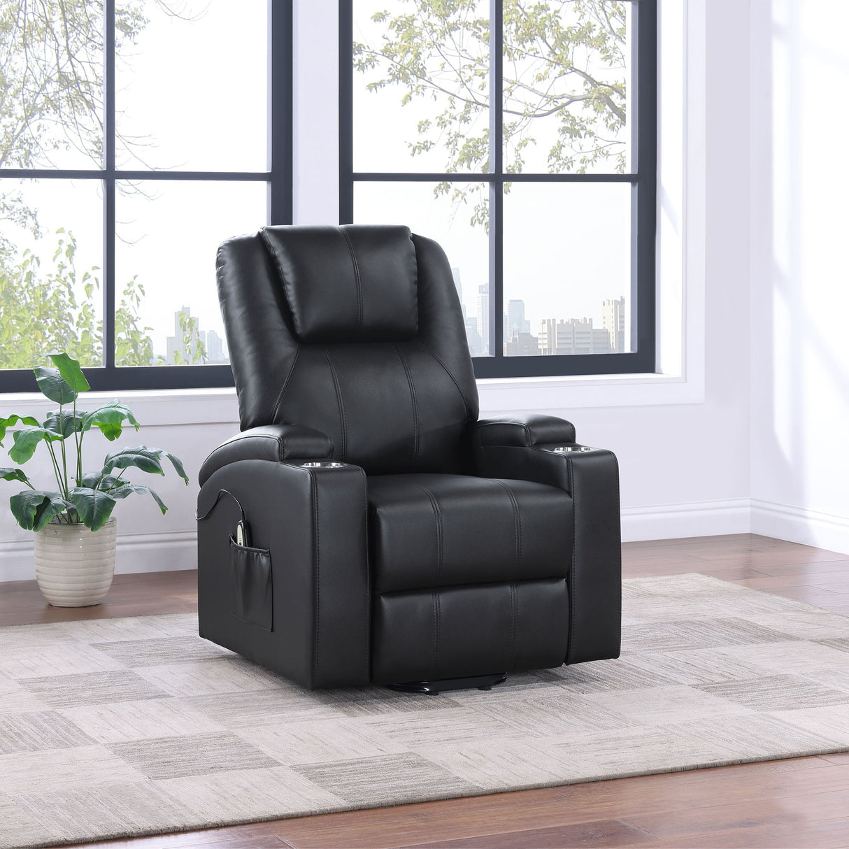 Macklin - Power Lift Massage Recliner With Heat And Dual Cupholders