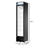 17 in. Slim Commercial Merchandiser Refrigerator 7 Cu. Ft. in Black, ETL Listed (KM-MDR-17S)