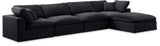 Comfy - 5 Piece Velvet Modular Sectional With Chaise