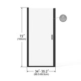 Pivot Shower Door, Tempered Glass, Semi Frameless