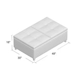 Lanister - Ottoman Double Top Storage - Brown