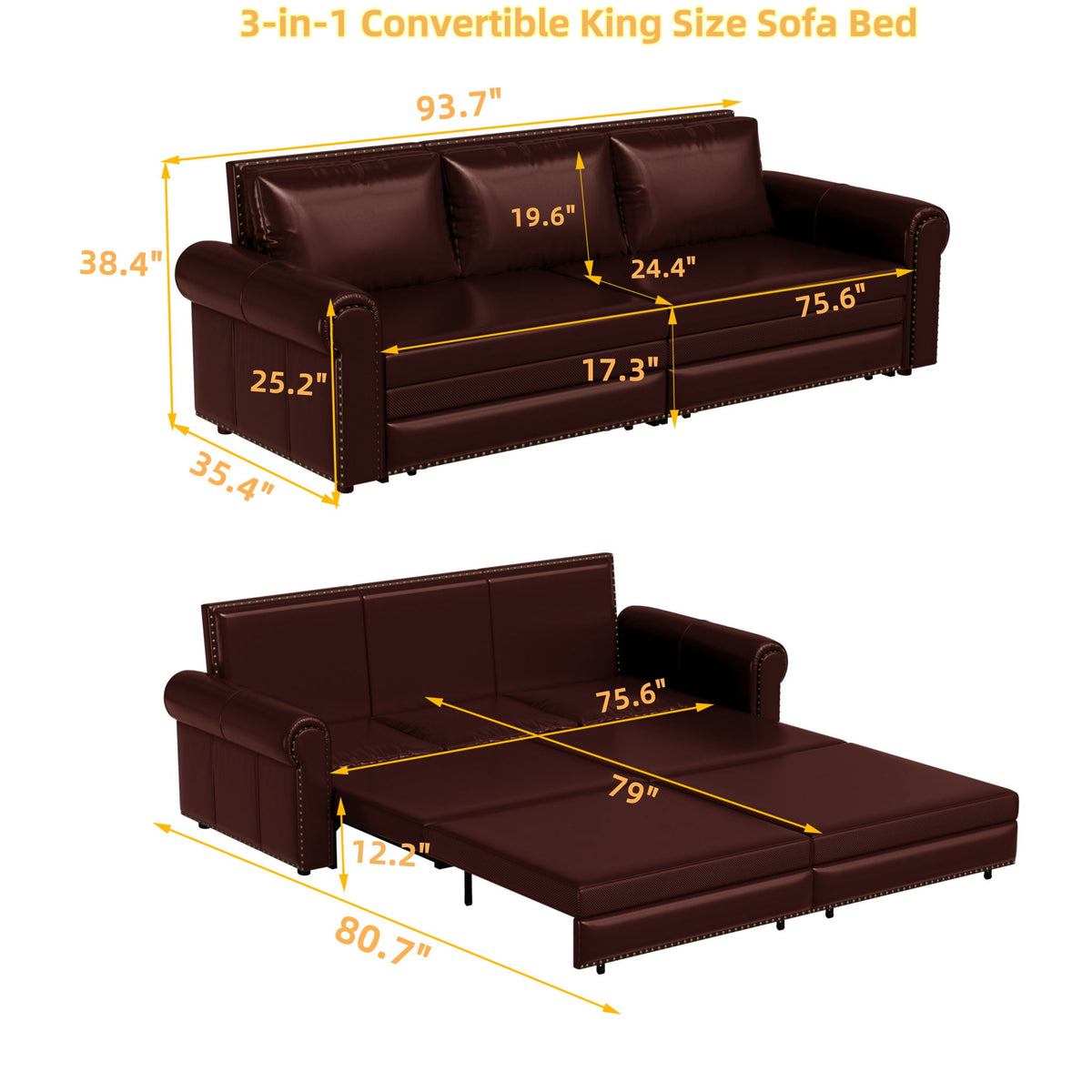 Chesterfield Sofa & Pull Out Bed