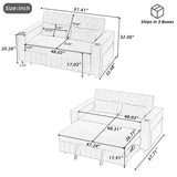 Pull-Out Sofa Bed Convertible Couch With Adjustable Backrest For Living Room