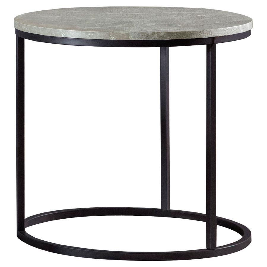 Lainey - Round Faux Marble Side End Table