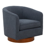 Miramar - Swivel Barrel Chair With Wooden Base