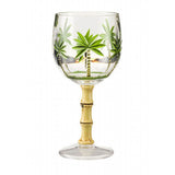 Leadingware Palm Tree Plastic Wine Glasses (Set of 4), Bpa Free Acrylic, Unbreakable, 16Oz - Clear