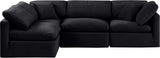 Indulge - Velvet 4 Piece Modular Sectional