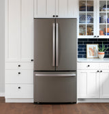 GE GWE23GMNES - 36 in. 23.1 cu. ft. Counter Depth French Door Refrigerator with Ice Maker - Fingerprint Resistant Slate