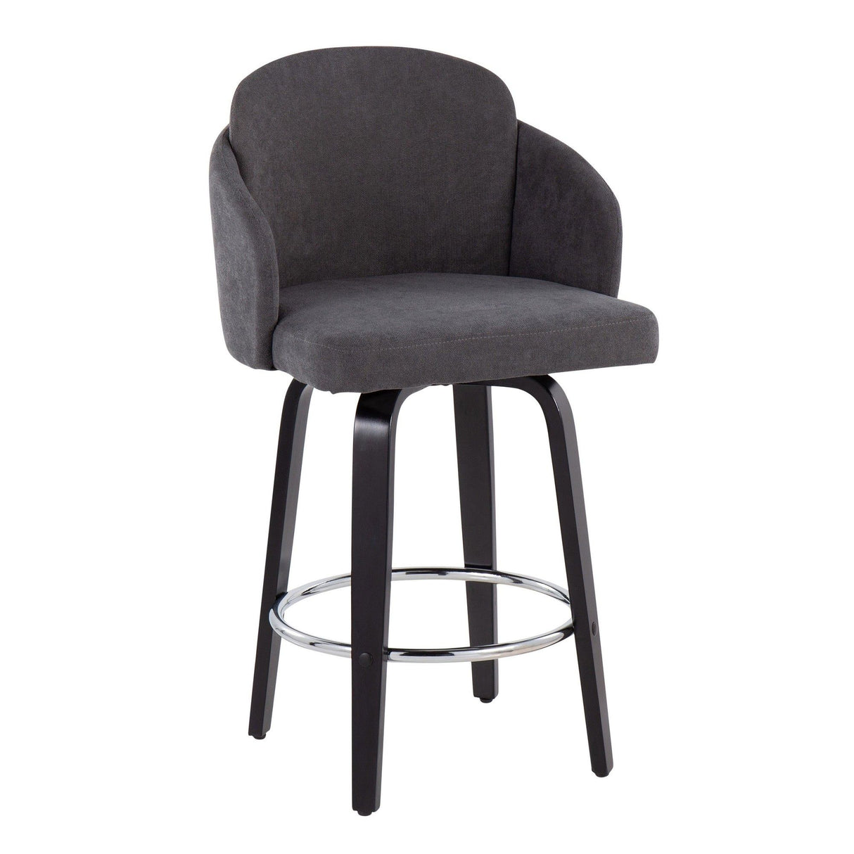 Dahlia - Contemporary Counter Stool (Set of 2) - Black Wood