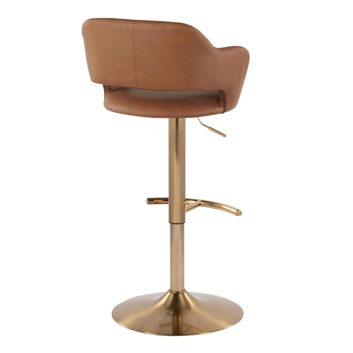Margarite - Adjustable Barstool (Set of 2) - Gold Metal