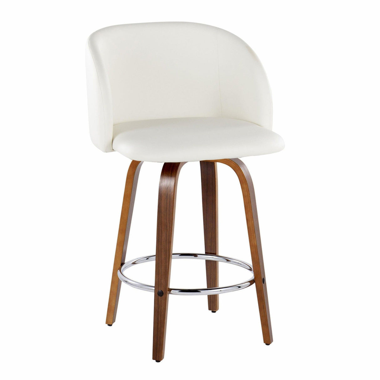 Fran - 35.5" Fixed-Height Counter Stool (Set of 2) - Walnut Wood