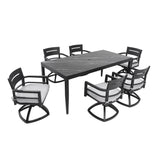Modern Outdoor Patio Dining Set With Table And Chairs With Sunbrella Cushions