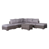 Outdoor 6 Person Wicker Seating Group With Cushions - Gray Mix