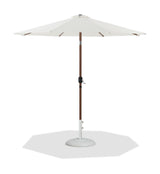 Fiji - Aluminum Patio Umbrella With Round White And Teak Base