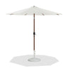 Fiji - Aluminum Patio Umbrella With Round White And Teak Base